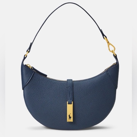 Polo Ralph Lauren Handbags - Ralph Lauren Polo Leather Mini Shoulder Bag Navy Blue Marine ID Bag